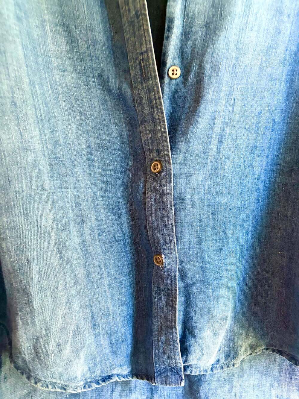 Vintage 90s Y2K Lauren Ralph Lauren Women's Blue 100% Linen Long Sleeve Button-U - Picture 2 of 7